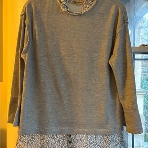 Gray Long Sleeve Top